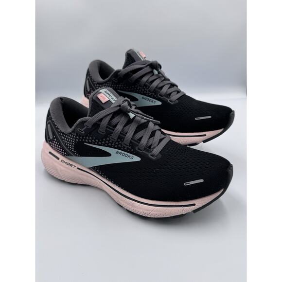 Women’s Brooks Ghost 14 Running Shoes Black/Pearl/Peach Medium B - Picture 1 of 7